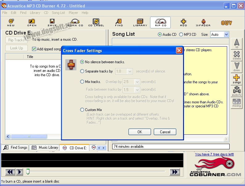 ... MP3 CD Burner. Скачать бесплатно Acoustica MP3 CD